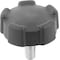 Kipp Five lobe knob, plastic, external thread M06 x 15 mm, OD 32 mm. K0276.320615 - alternate 1